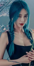 Angelababy蓝色双麻花辫发型登杂志梦幻写真图片