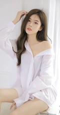 男友风衬衫漂亮美少女，男友视觉下气质私房写真手机壁纸图片