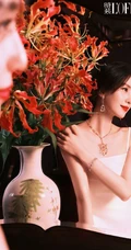 刘诗诗清新清新春日穿搭徜徉花海杂志写真大片
