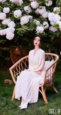 刘诗诗清新清新春日穿搭徜徉花海杂志写真大片