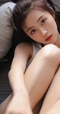 青春少女气息十足漂亮清新精选紧身背心睡裤少女室内写真美照