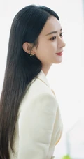 赵丽颖全白LOOK西服套装穿着气质写真照片