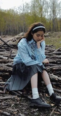 欧阳娜娜假日休闲森系写真照片