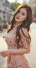 肤白貌美绝色都市佳人陈宇曦闪亮粉裙穿搭时尚街拍美照套图