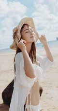 海边比基尼美少女 日杂风 唯美美女旅拍手机壁纸图片