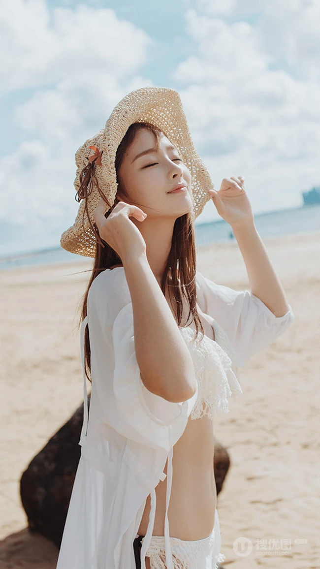 海边比基尼美少女 日杂风 唯美美女旅拍手机壁纸图片