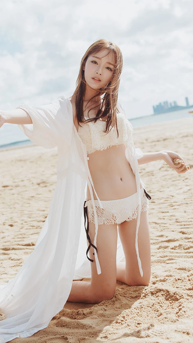 海边比基尼美少女 日杂风 唯美美女旅拍手机壁纸图片