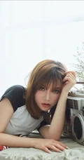 气质时尚女生小妹奶茶Emily可爱运动背心短裤居家温馨写真套图