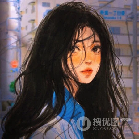 你的笑容，就像那明亮的光，适合永久做头像的写实少女人物插画头像图片