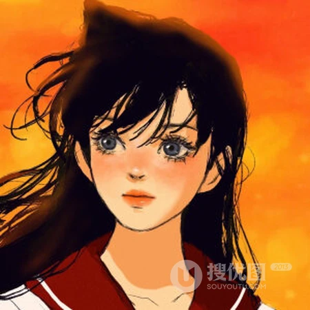 你的笑容，就像那明亮的光，适合永久做头像的写实少女人物插画头像图片