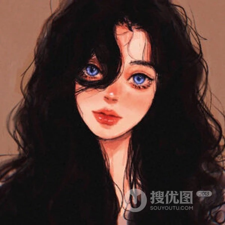 你的笑容，就像那明亮的光，适合永久做头像的写实少女人物插画头像图片