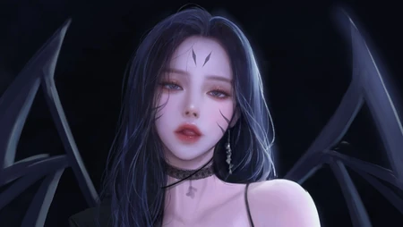虚空之女&middot;卡莎 英雄联盟角色卡莎性感半身照桌面壁纸图片