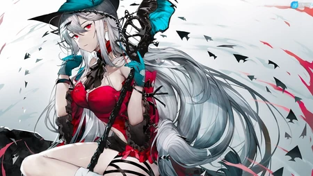红衣魔法少女唯美高清动漫壁纸图片