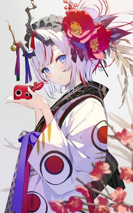 椿 和服装动漫少女手机壁纸图片