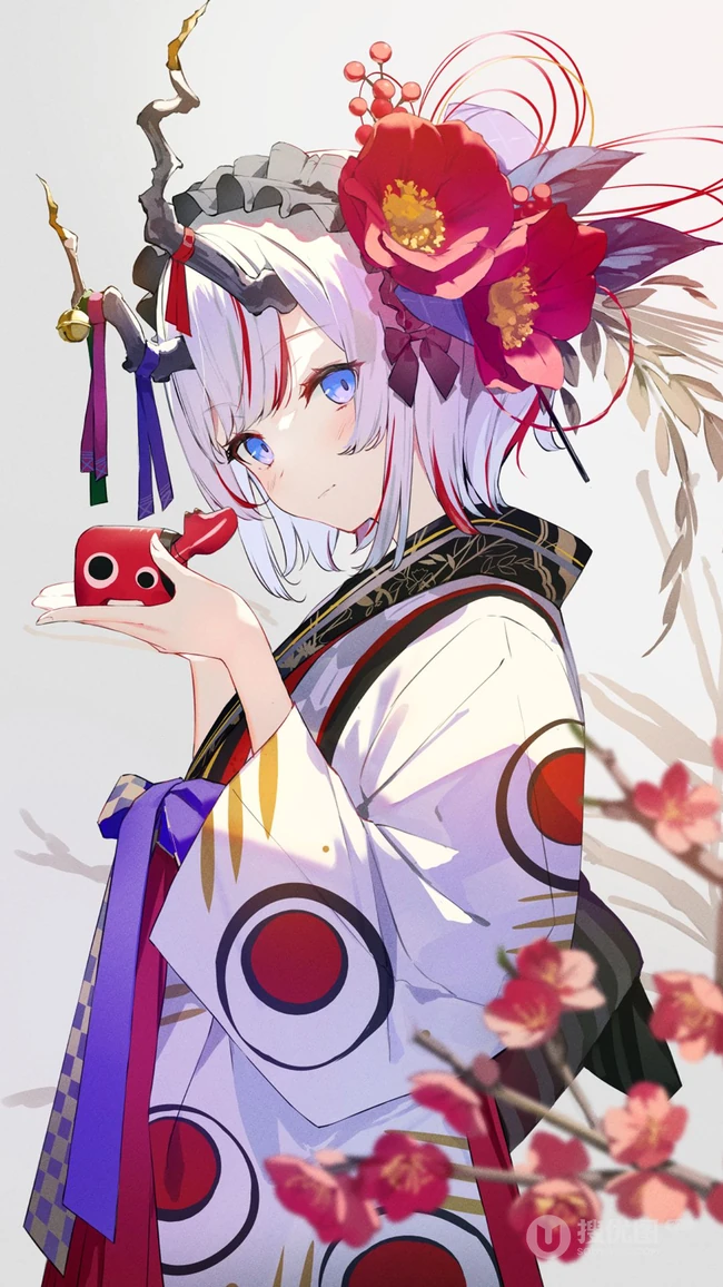 椿 和服装动漫少女手机壁纸图片