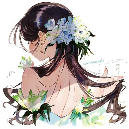 女生，女孩背影，梳着各种发型的青春动漫少女头像图片