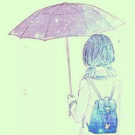 女生，女孩背影，梳着各种发型的青春动漫少女头像图片