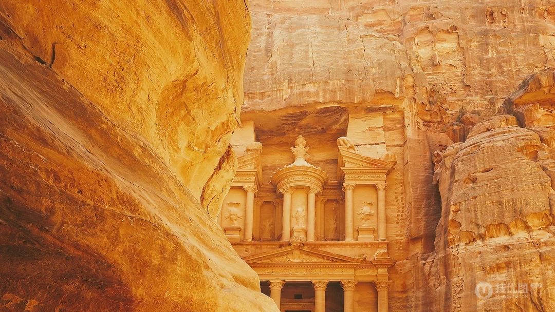 约旦彼得拉石谷考古遗址唯美高清旅拍摄影壁纸图片