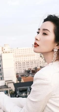 刘诗诗气质优雅白衫穿搭时尚大方写真图片