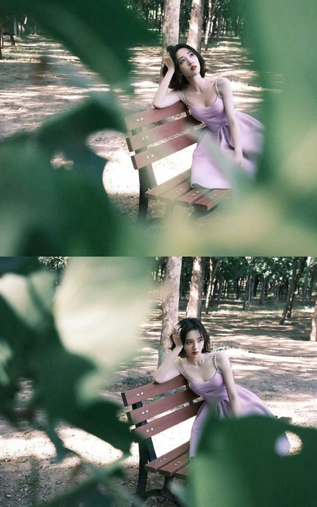 唐艺昕清爽穿搭街拍写真图片