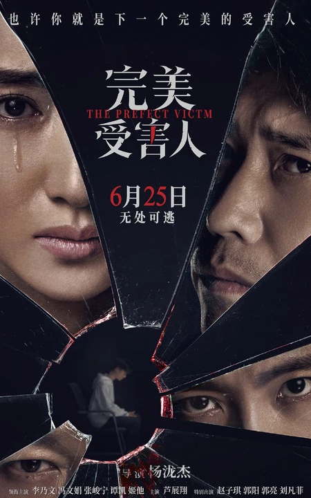 李乃文，冯文娟，张峻宁电影《完美受害人》定档宣传海报图片