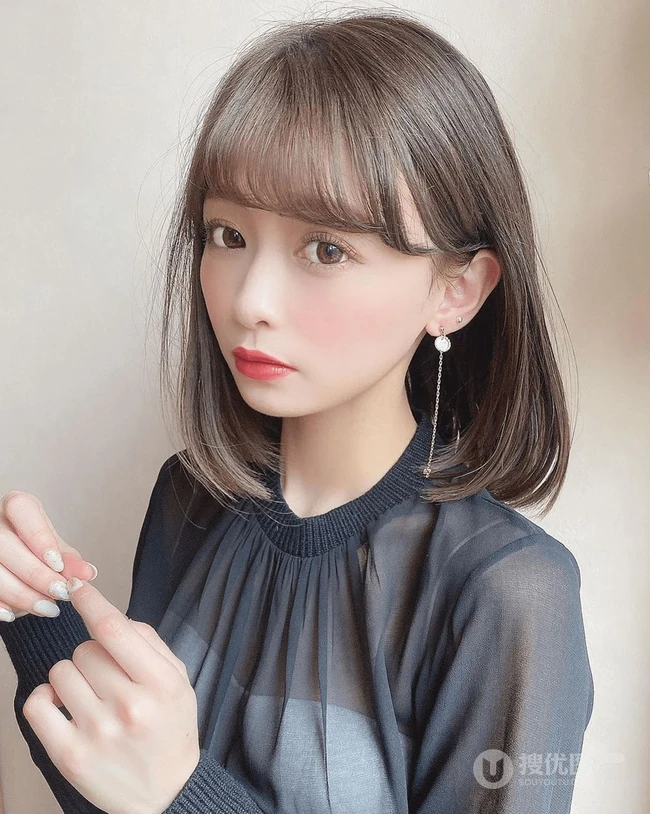 可爱减龄的短发烫发刘海发型女生，带点日系的小清爽短发，盘他！ 第11张