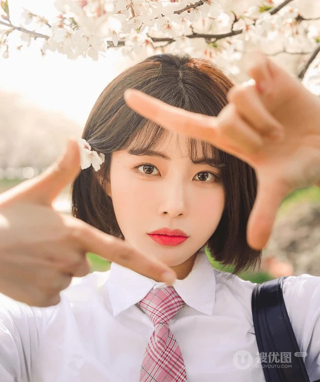 做个小清新女孩，2021年可爱又减龄的最新款短发发型少女图集欣赏 第10张