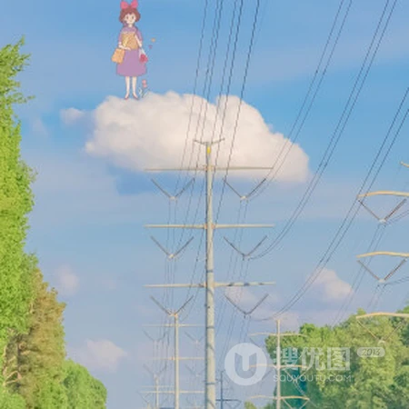 宫崎骏的夏日小清新，动漫魔女宅急便清新简约风景头像图片