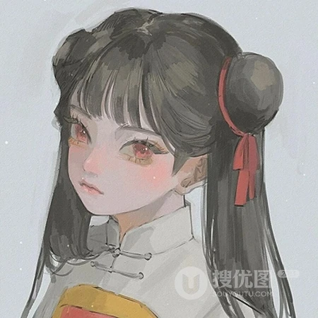 温柔可爱日系动漫少女头像，双丸子头优质动漫女生精选头像图片