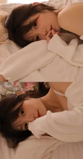 睫毛弯弯笑容可人少女肩带家居服短裤着装显气质苗条身材线条感写真图片
