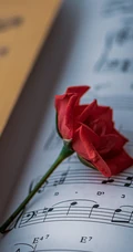 乐谱，曲谱，玫瑰花，非主流手机壁纸图片