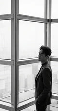 一袭正装的王凯太帅气了，王凯银灰色西服套装着身写真照片