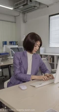 正在办公司打印资料的新疆女生小热巴职场制服装气质写真套图