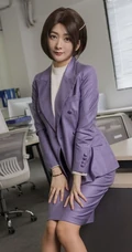 正在办公司打印资料的新疆女生小热巴职场制服装气质写真套图
