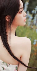 欧阳娜娜甜美清新礼裙印花裙街拍写真图片