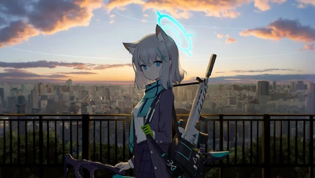 狐狸耳朵动漫少女暗黑壁纸图片