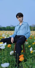干净帅气的衬衫少年元一户外花间唯美写真照片