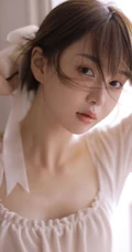 夏天该有的样子，大长腿漂亮少女肉色纱裙气质居家写真照片