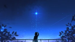 星空壁纸，动漫少女，女孩，星空，夜空唯美动漫星空场景图片