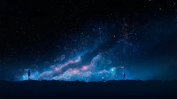 星空壁纸，动漫少女，女孩，星空，夜空唯美动漫星空场景图片