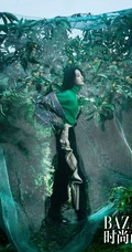 刘亦菲森系雨林风格唯美时尚杂志写真照