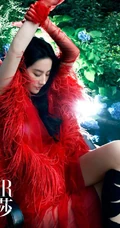刘亦菲森系雨林风格唯美时尚杂志写真照