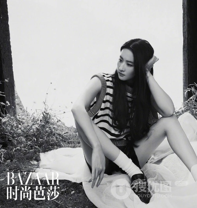 刘亦菲森系雨林风格唯美时尚杂志写真照