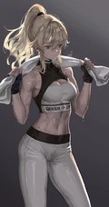晶莹的汗水，热的流汗的动漫少女高清插画图片