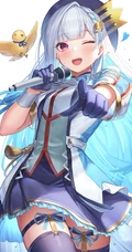晶莹的汗水，热的流汗的动漫少女高清插画图片