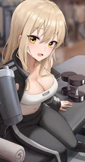晶莹的汗水，热的流汗的动漫少女高清插画图片