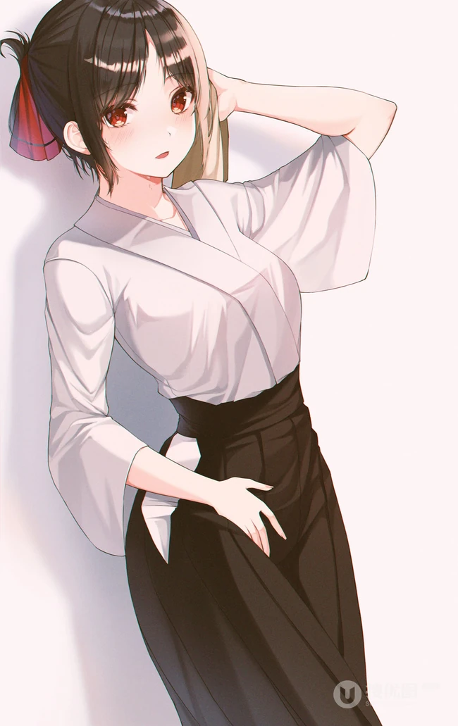 晶莹的汗水，热的流汗的动漫少女高清插画图片