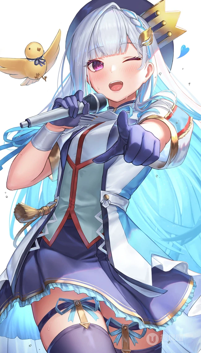 晶莹的汗水，热的流汗的动漫少女高清插画图片