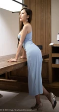 轻熟范十足女生王馨瑶yanni身穿高叉紧身连衣裙显凹凸有致身材套图