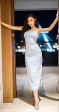 轻熟范十足女生王馨瑶yanni身穿高叉紧身连衣裙显凹凸有致身材套图